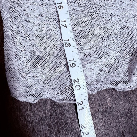Floral Sheer Mesh Lace Top Small Fairy Y2K Coquette Layering Soft Girl Romantic - Picture 8 of 10